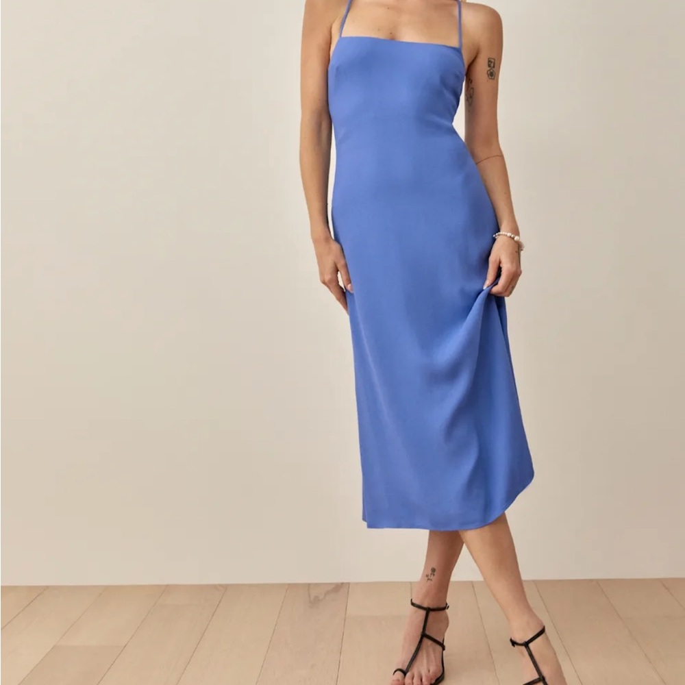 Reformation Blue Midi Dress